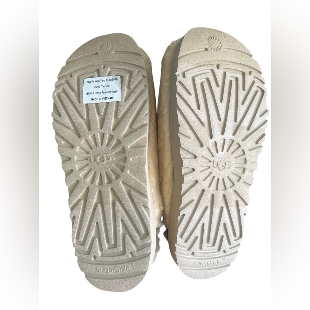 UGG Natural Fuzz Sugar Wool Faux Fur Slide Slipper - Picture 10 of 13